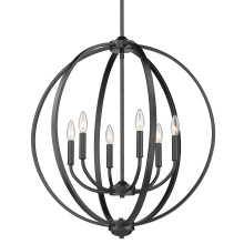 Golden 3167-6 BLK - Golden Lighting Colson 6-light Chandelier in Matte Black